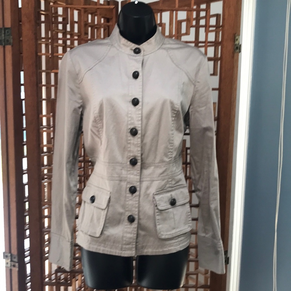 NY&C tan jacket  adorned with buttons size 10.